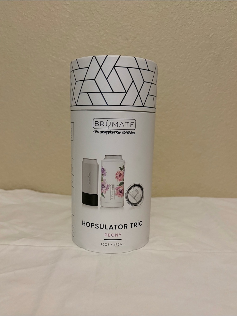 Brümate Hopsulator Trio Peony 16oz Insulated Stainless Can Cooler w/ Lid & Adapt